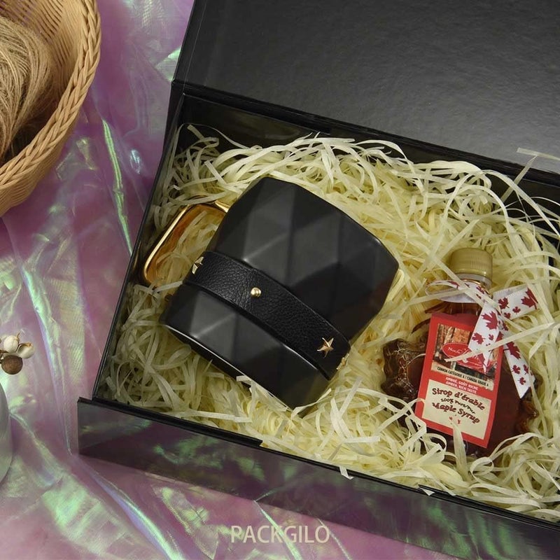 PACKGILO 1Pcs Black 9.5x7x4 Inch Gift Box, Small Magnetic Box with Lid Black Small Gift Boxes for Groomsman proposal Foldable Magnetic Closure Storage Boxes - Image 2